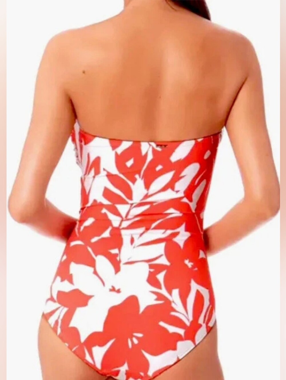 NWT Anne Cole Twisted Front One Piece Swimsuit - Coral - 12 - Picture 2 of 9